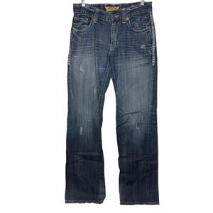 Big Star‎ Union Straight Leg Jeans Blue Distressed Wash Size 30L